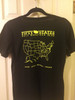  LADIES Sport Tek V-Neck Technical Flat Back Mesh Short Sleeve Shirt BLACK (map back)