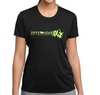 Ladies Scoop Neck with MAP BACK - Sport Tek Lightweight Poly Technical Shirt BLACK w/ Safety Green Logo Short Sleeve