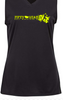 Sleeveless Ladies V-neck Badger Technical Shirt - BLACK - MAP BACK