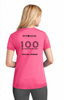 Women's Port & Comp 100 Half Finisher Scoop Neck Short Sleeve Tech Shirt Hot PINK