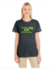 Women's Heathered Black 100 Half Finisher T-shirt Jerzees Tri-Blend Short Sleeve