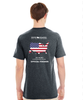 Men's Heathered Black 50 States ENDURANCE FINISHER T-shirt Jerzees Tri-Blend Short Sleeve
