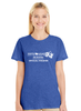 Women's Heathered BLUE 50 States HALF FINISHER T-shirt Jerzees Tri-Blend Short Sleeve