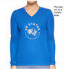 eXpert Womens Pk maX™ Long Sleeve V-neck Club Round Front Logo with Map Back