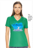 eXpert Women’s Oxymesh™ Short Sleeve V-NECK Club Runners Logo with Map Back
