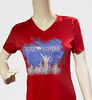 eXpert Women’s Oxymesh™ Short Sleeve V-NECK Club Runners Logo with Map Back