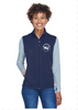 Core 365 WOMENS Two-Layer Fleece Bonded Soft Shell Vest - EMBROIDERED CLUB LOGO FRONT with map back print