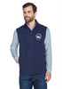 Core 365 MENS Two-Layer Fleece Bonded Soft Shell Vest - EMBROIDERED CLUB LOGO FRONT with map back print