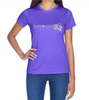 UltraClub Ladies Short Sleeve Cool & Dry Performance Scoop PURPLE with Silver Logo