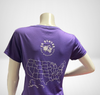 UltraClub Ladies Short Sleeve Cool & Dry Performance Scoop PURPLE with Silver Logo