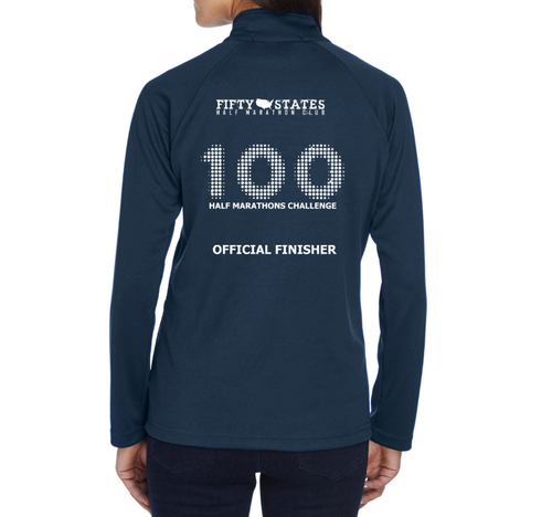 100 Half Finisher Devon Jones WOMEN'S Stretch Tech Jacket (Navy Blue)