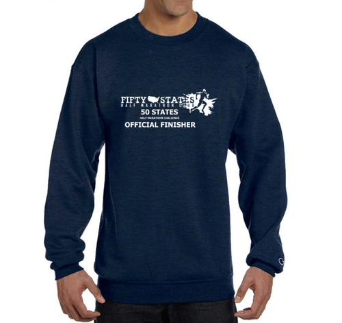 Champion Sweatshirt 50 States ENDURANCE FINISHER Navy Blue with White Map UNISEX