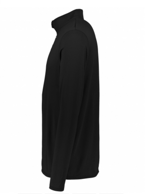 Quarter Zip Long Sleeve Lightweight Technical Shirt Augusta Sportswear - Black (club logo front) (map back)