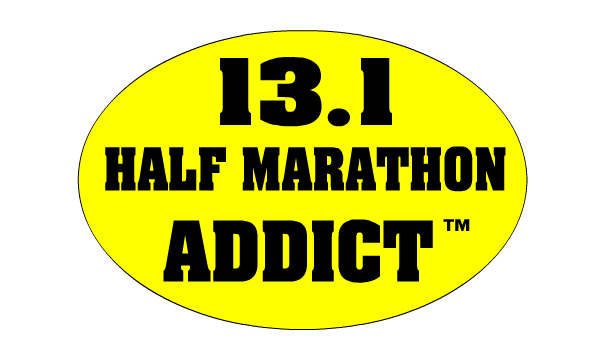 13.1 Half Marathon Addict Sticker (Yellow)