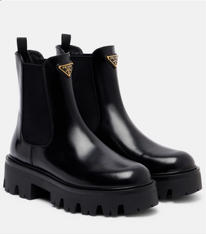 Logo leather platform Chelsea boots