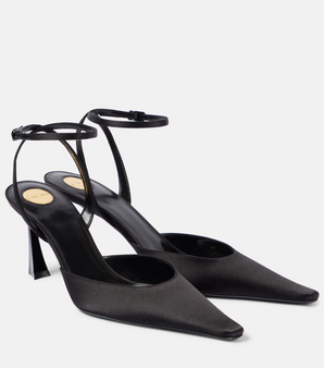 Aimée 75 satin slingback pumps