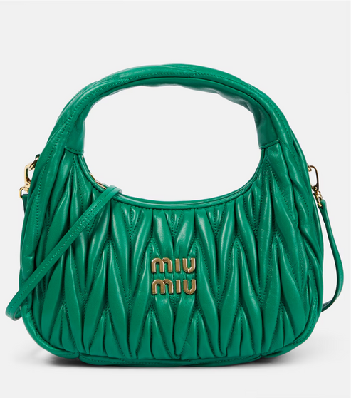 Miu Wander matelassé shoulder bag