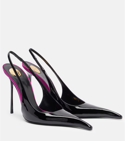 Amalia 110 patent leather slingback pumps