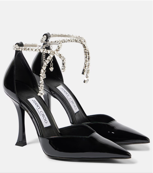Stevie 100 embellished patent leather pumps