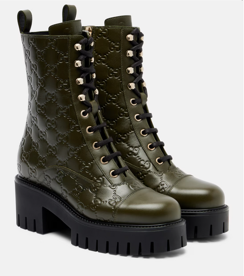 GG New Marmont leather combat boots