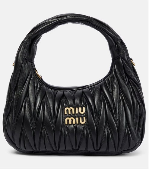 Miu Wander matelassé leather shoulder bag