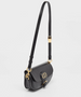 Black Leather East-West Bobby Shoulder Bag