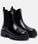 Logo leather platform Chelsea boots