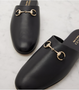 Horsebit leather mules