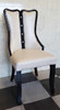 Wooden and leather look dining chair