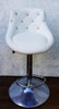 "Diamond" white leather look gas lift stool