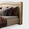 Modern Cream leather queen leather bed