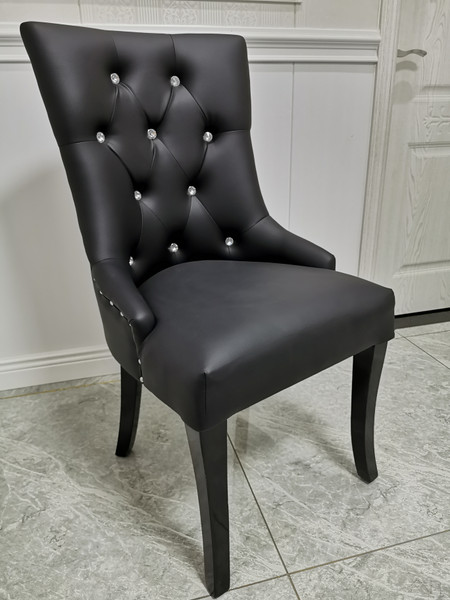 Mordern black Leather look dining chair