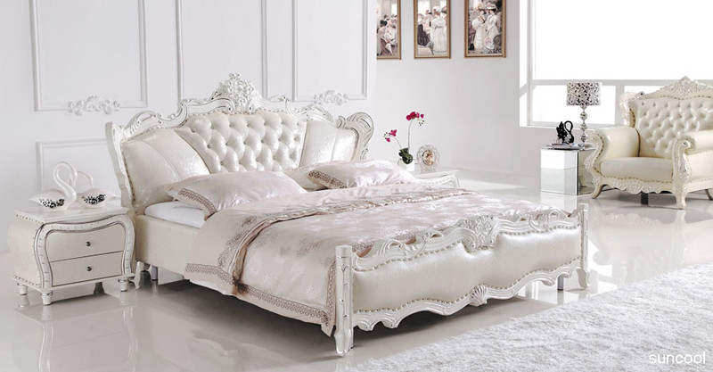 Europe style leather bed king