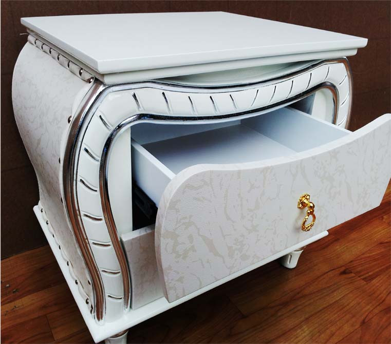 Europe style timber leather bedside table Echeap A furniture Sydney