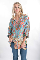 Vintage Blue Silk Shirt