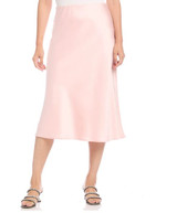 Bias Cut Midi Skirt -Rose 