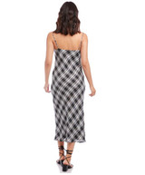 Plaid Bias Cut Midi Dress - Plaid