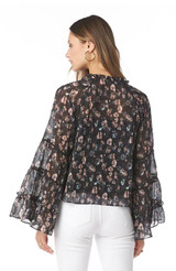 Clementine Georgette Top -Oil Paint Floral