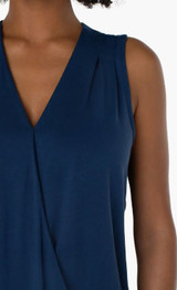 Drape Front Tank Top -Night Sky Blue