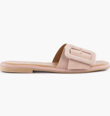 Manhattan Slide Sandal - Blush Suede