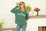 Weekend Raglan Crew Neck Cotton Sweater 