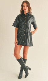 Tenia Love Button Up Dress - Black