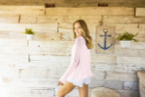 Charlotte Crew Cotton Sweater - Pink Whim