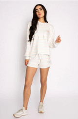 Livin In The Sunshine Hoodie - Ivory Multi-Stripe