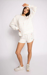 Livin In The Sunshine Hoodie - Ivory Multi-Stripe