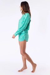 Beach More Worry Less Lounge Shorts - Green Flare