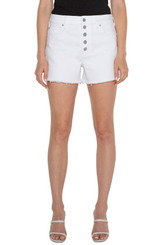 Christine Hi-Rise A-Line Fray Short - Bright White