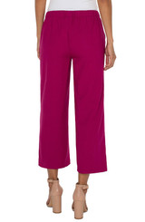 Pull On Wide Leg Crop Trouser - Fuchsia Kiss