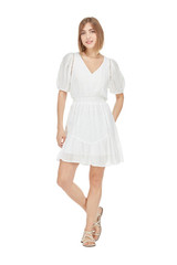 Cinched Waist Dress - White