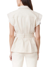 Short Sleeve Denim Vest - Stone